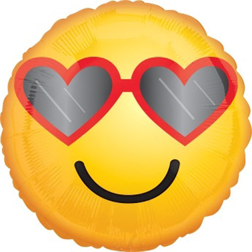  Heart Glasses Emoticon 18" Foil Balloon 