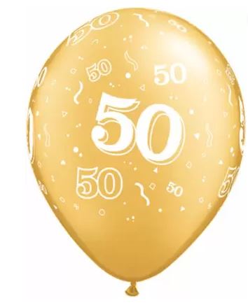 Party Balloon 11" 50 A Round Gold Assortment Latex Balloon-50CT
