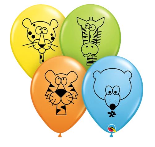 Party Balloon 11" Jungle Animal Assortment Latex Balloon-50CT