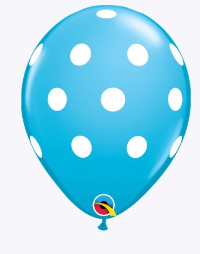 Party  Balloon 11" Polka Dots Dark Blue Latex Balloon-50CT