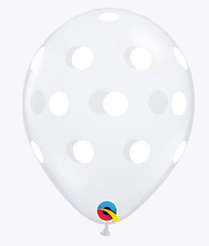 Party Balloon 11" Big Polka Clear Latex Balloon-50CT