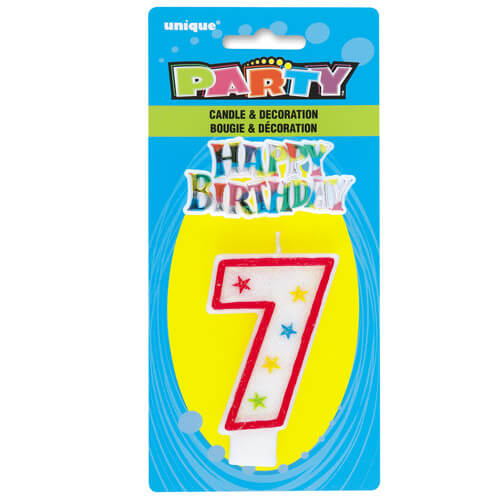 Party Balloon 4" No. #7 Glitter Birthday Candle 