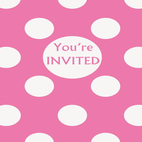 Party Balloon Hot Pink Dots Invites 
