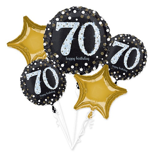 Party Balloons 70th Birthday Prismatic Balloon Bunch