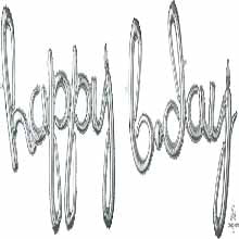 Phrase Script Shape CI HAPPY BDAY SILVER