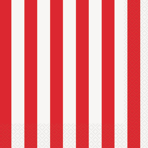 Red Stripe Luncheon Napkins 