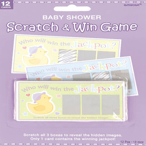 Party Balloons Scratch Off Game Baby Shower Party Game