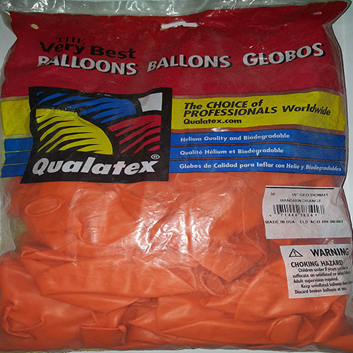 Party Balloon 16" Geo Donut Orange Latex Balloon