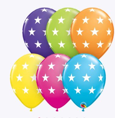 Party Balloon 11" Big Stars Assortments Latex Balloon-50CT
