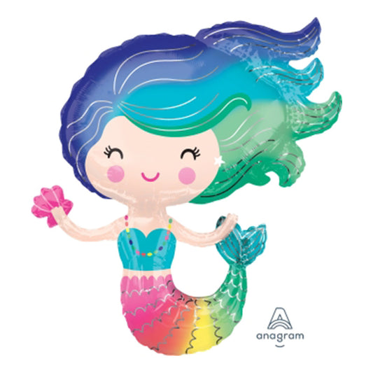 Colorful Mermaid Foil Balloon 30"