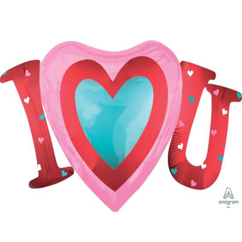  large shape satin infused i heart you foil balloon      