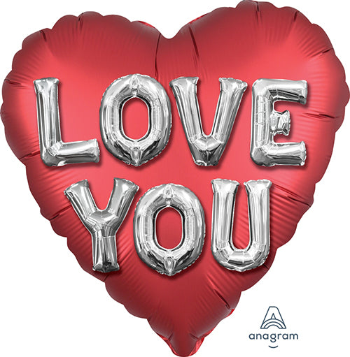 Party Balloon 18HI Xl Satin Love You Balloon Letters S40