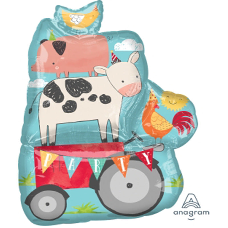 LARGE COW SHAPE BARNYARD  BIRTHDAY FOIL BALLOON 
