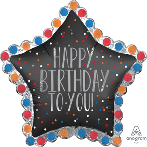 Party Balloons Happy birthday  To You Satin Star 34" foil Balloon 
