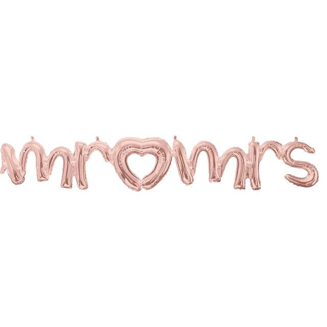 Script Phrase Mr & Mrs Rose Gold