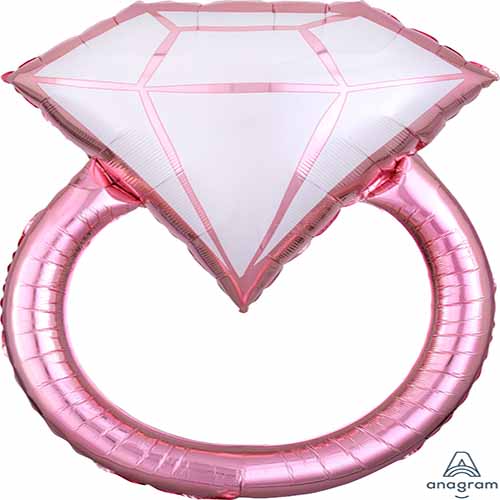 Party Balloon Lrg Shape Xl Blush Wedding Ring 30" 
