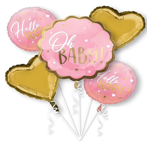 Party Balloon Pink Baby Girl Balloons Bouquets