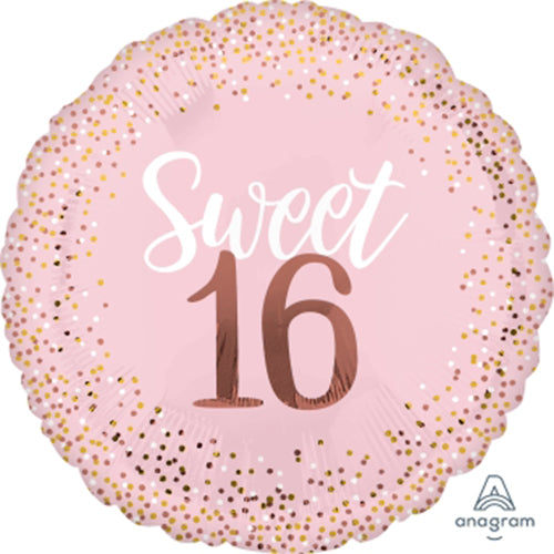 Party Balloon Sweet  Sixteen Pink  28" Foil Balloon 