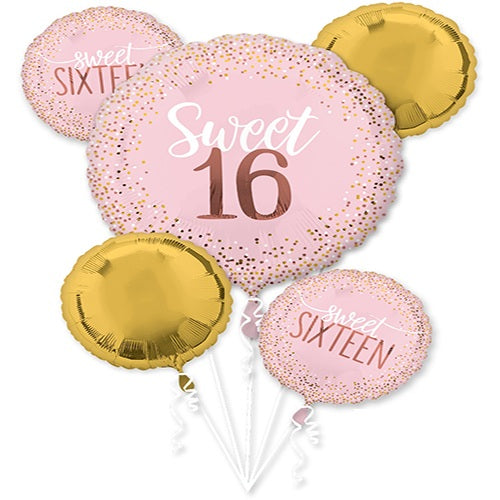 Party Balloon Blush 16th Birthday Balloon Bouquet