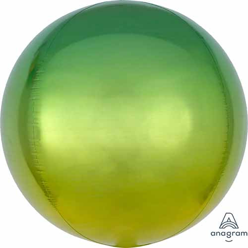 Party Balloons Orbz Ombre Yellow &amp; Green- 20"