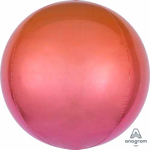 Party Balloons Orbz Ombre Red &amp; Orange- 20"