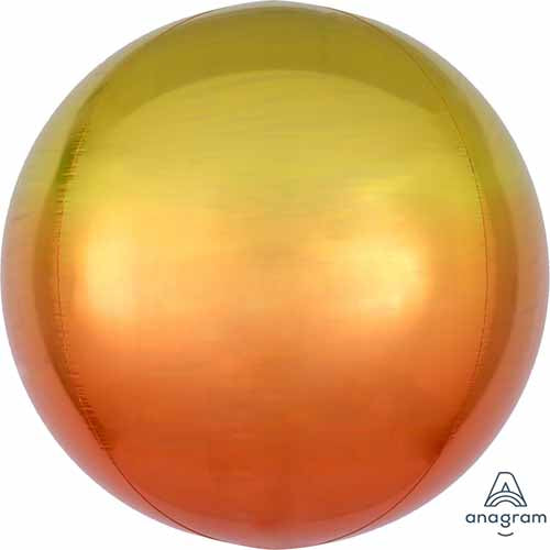 Party Balloons Orbz Ombre Yellow &amp; Orange- 20"
