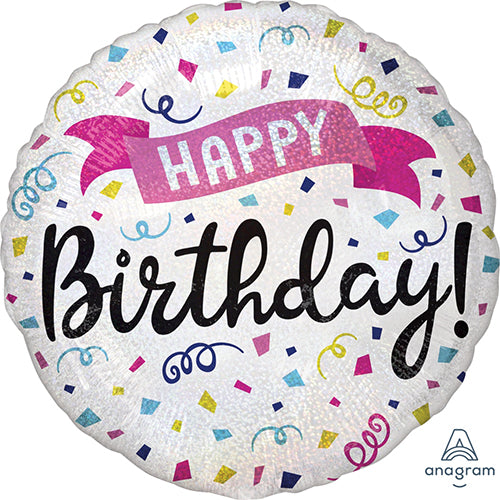 18CI HOLOGRAHIC BIRTHDAY SPARKLE BANNER