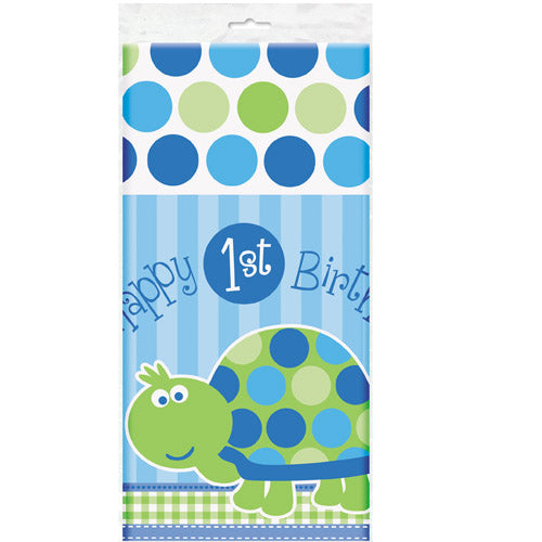 Party Balloon First Birthday Turtle Plastic Table Cover