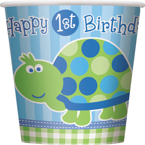 Party Balloon First Birthday Turtle 9Oz Cup 8 Ct