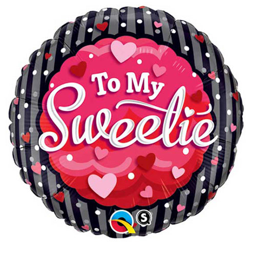 Party Balloons 18" To My Sweetie Hearts &amp; Dots Foil Balloon S40