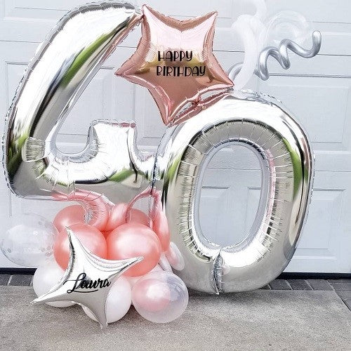 Happy 40th Birthday Balloons Bouquet