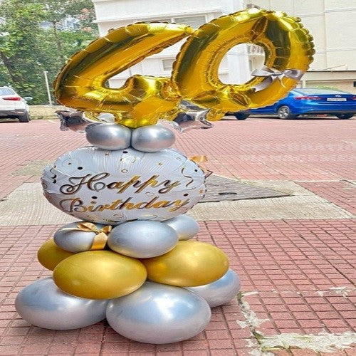 Happy 40th Birthday Balloons Bouquet