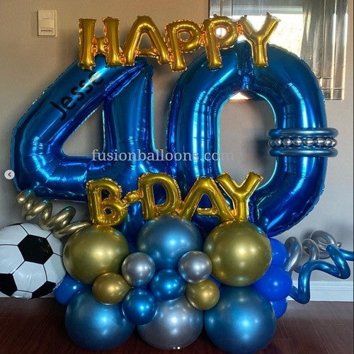 Happy 40th Birthday Balloons Bouquet