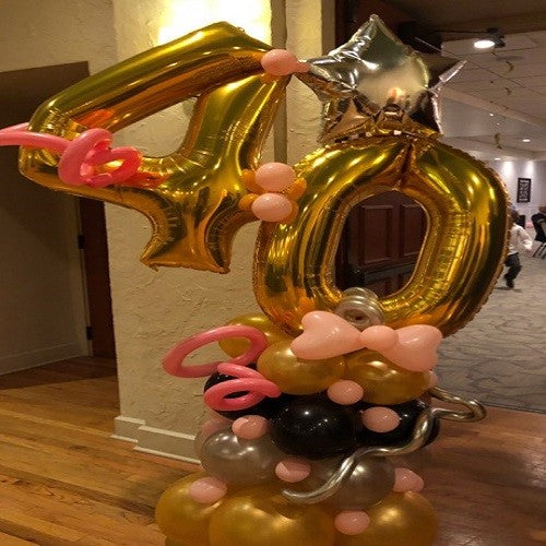 Happy 40th Birthday Balloons Bouquet