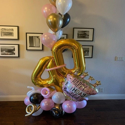 Happy 40th Birthday Balloons Bouquet