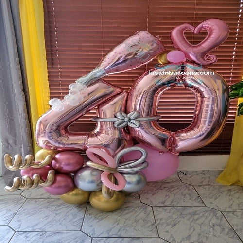 Happy 40th Birthday Balloons Bouquet