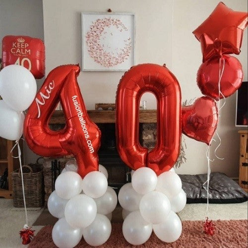 Happy 40th Birthday Balloons Bouquet