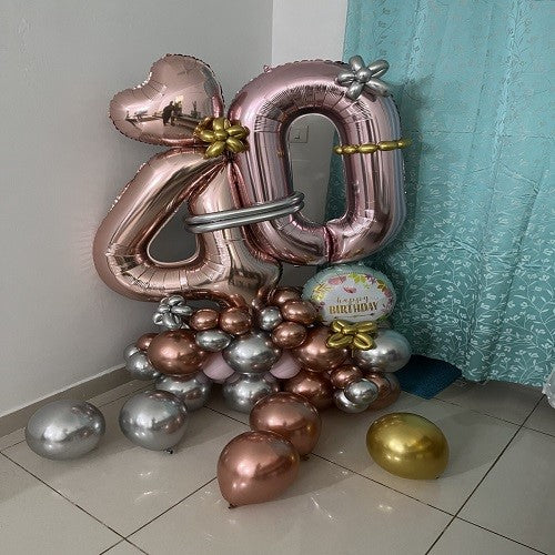 Happy 40th Birthday Balloons Bouquet