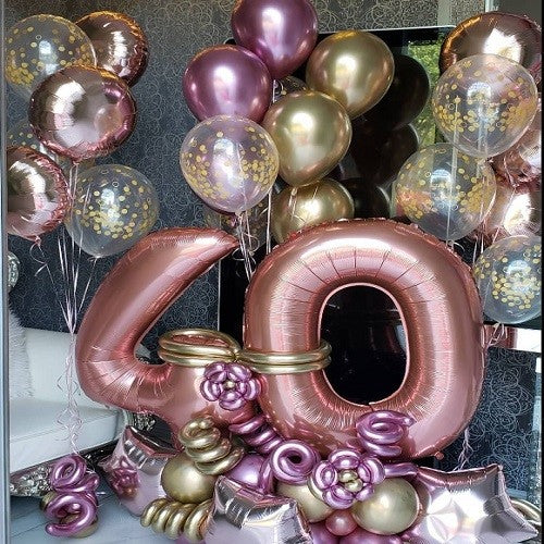 Happy 40th Birthday Balloons Bouquet