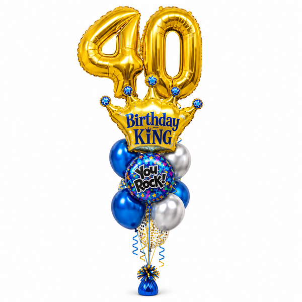 40th Birthday King Balloons Bouquet