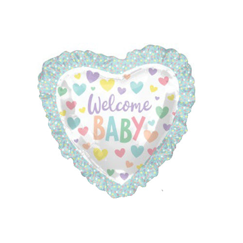 Welcome Baby Heart foil balloon 28" 