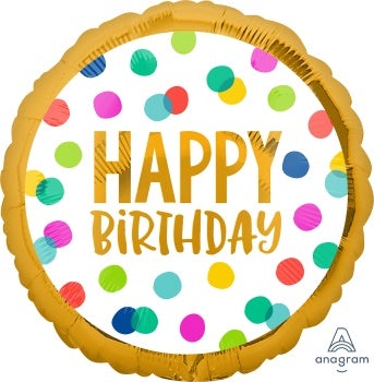 Happy Birthday dots  18" Foil Balloon 