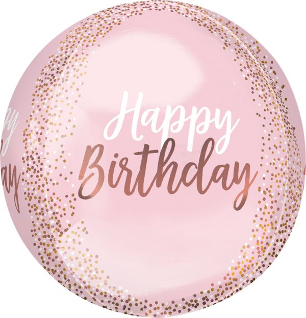 Happy Birthday 15" ORBZ pink 