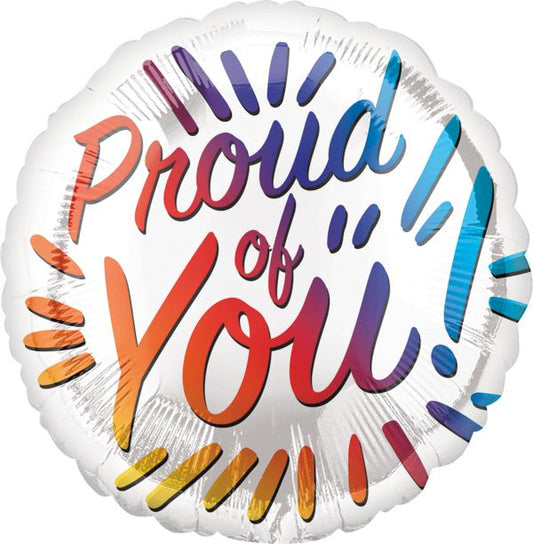 Proud of You Rainbow Letter Foil Balloon 18"