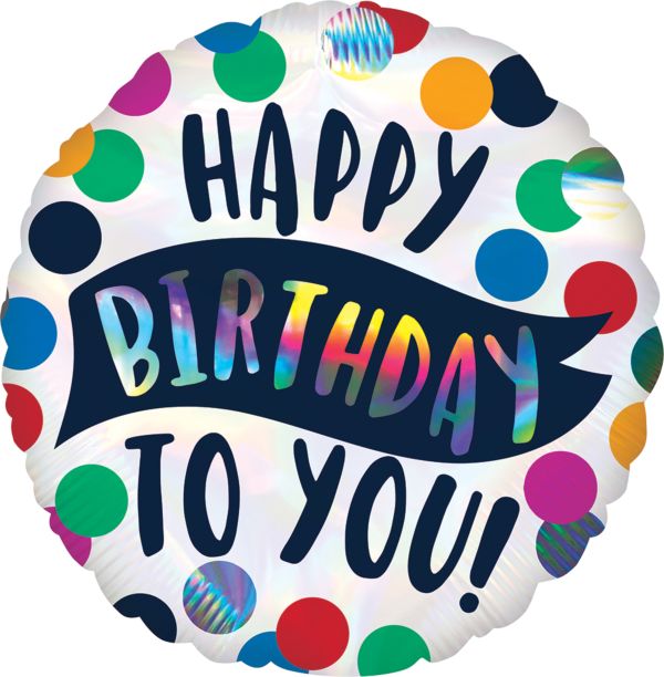Happy Birthday To You 18" White Foil Balloon 