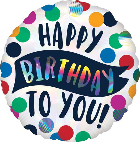 Happy Birthday To You 18" White Foil Balloon 