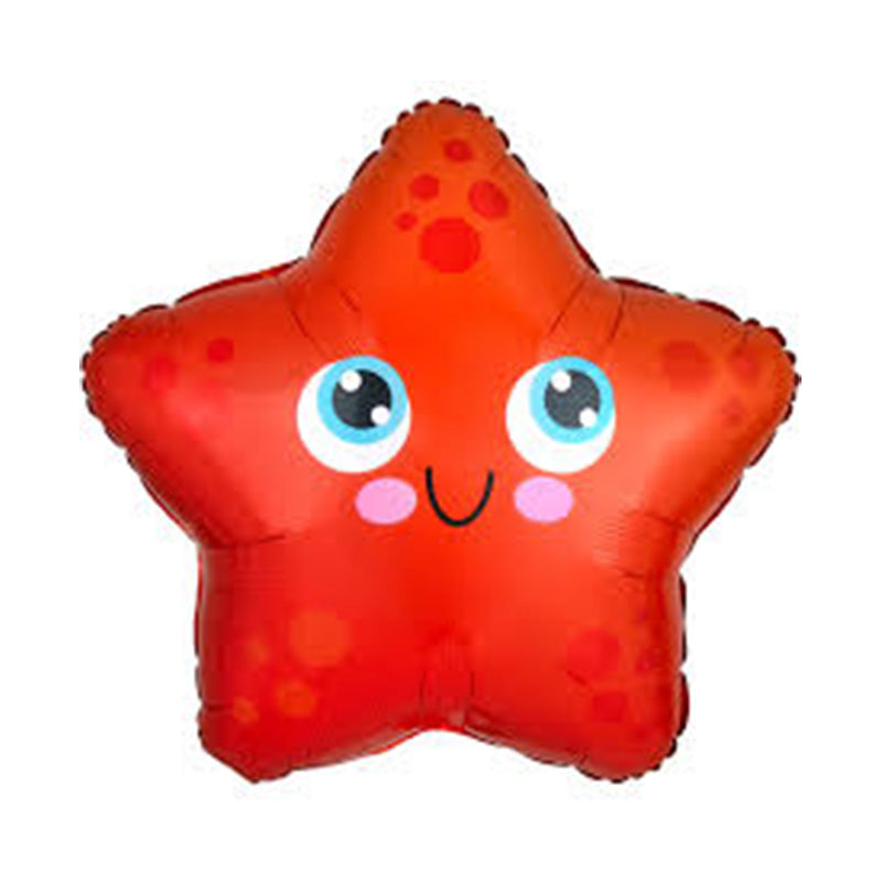STARFISH SHAPE RED FOIL BALLOON 