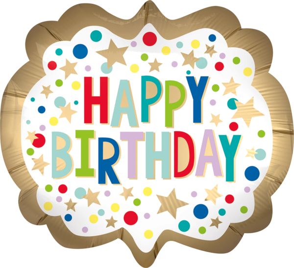 Happy Birthday Satin Gold Super shape Foil balloon 25" 