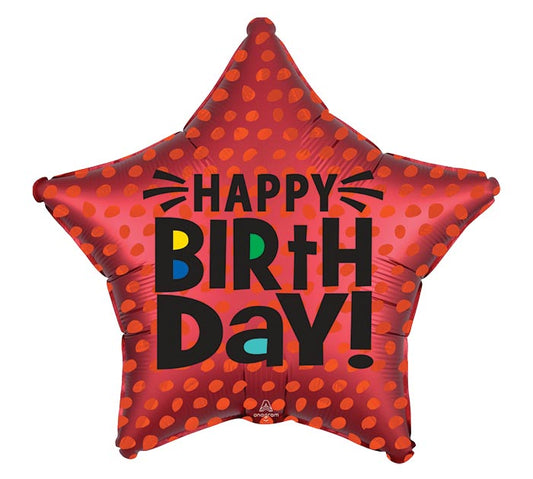 Happy Birthday Red Star 18" 