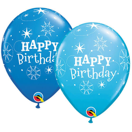 Party Balloon 11" Blue Birthday Sparkle Balloon Pack-50CT